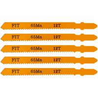 Полотна для э/лобзика по дереву, европ.хвостовик, усиленная сталь 65 Мп, 5 шт., 12 ТPI FIT IT 41107