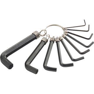 Набор ключей имбусовых HEX, 1,5-10 мм, CrV, 10 шт, оксидированные, на кольце Sparta 112665